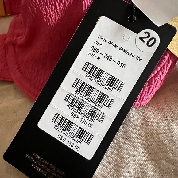 NWT VIX Solid Imani Bandeau Bikini Top in Pink - Picture 5 of 5